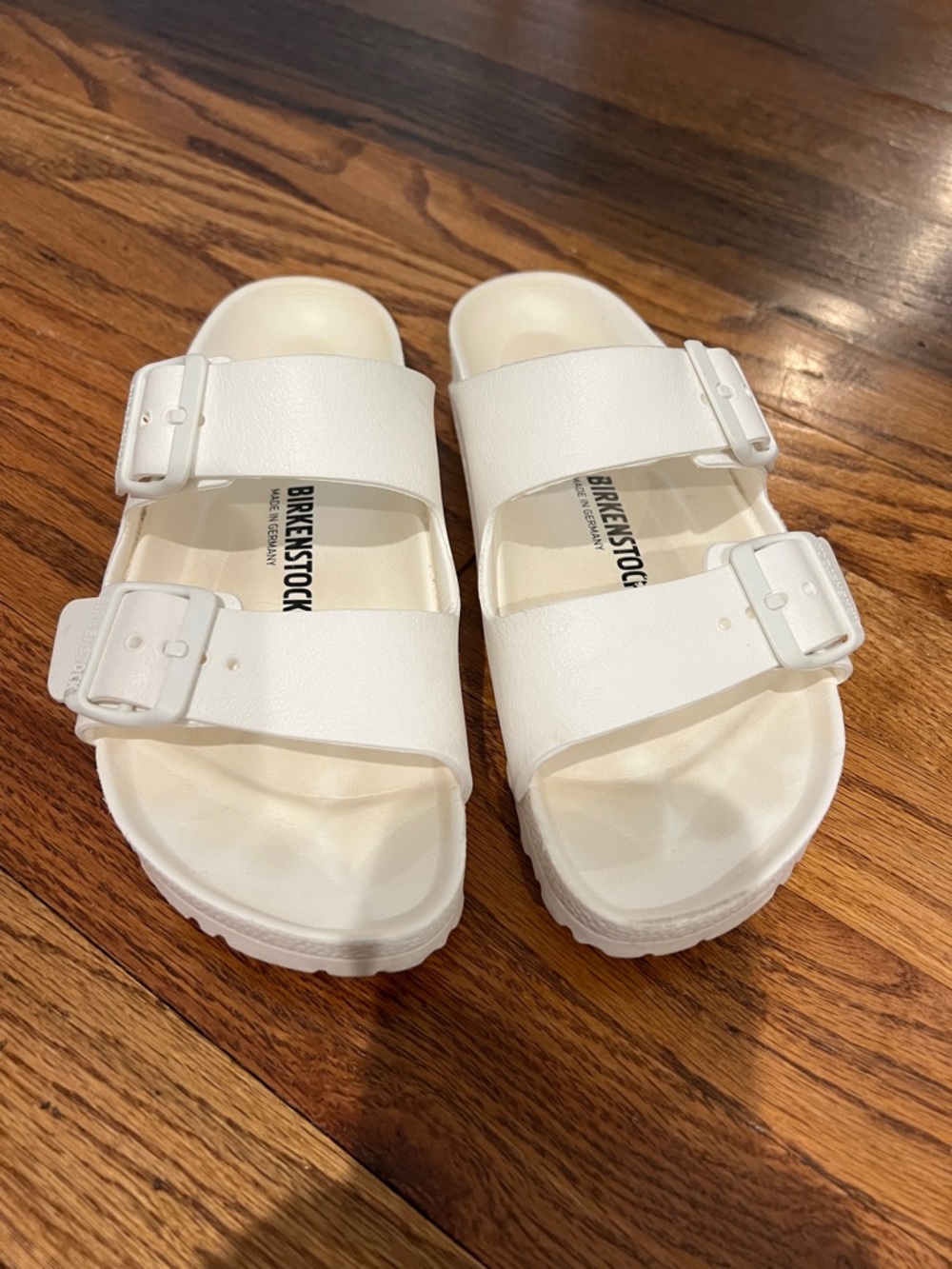 Womens White Birkenstock  Two-Strap EVA Sandals Size 37